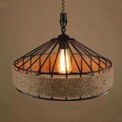 Đèn Nghệ Thuật chao sắt quấn dây thừng