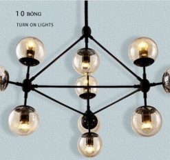 Đèn thả đen 10 bóng