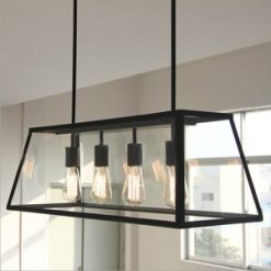 Đèn thả đen chữ nhật 4 bóng